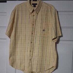 Ivy Crew Men's Yellow Plaid Button-Down Shirt $18.